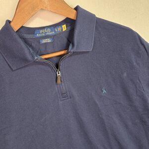 Polo Ralph Lauren Classic Stretch Mesh Short Sleeve 1/4 Zip Shirt Men's XL Blue